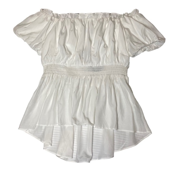 SCARLET DARKNESS Renaissance Medieval Pirate Shirring Steampunk Top White Size L - Picture 5 of 12